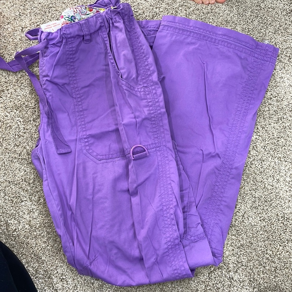 Purple small Koi scrub pants